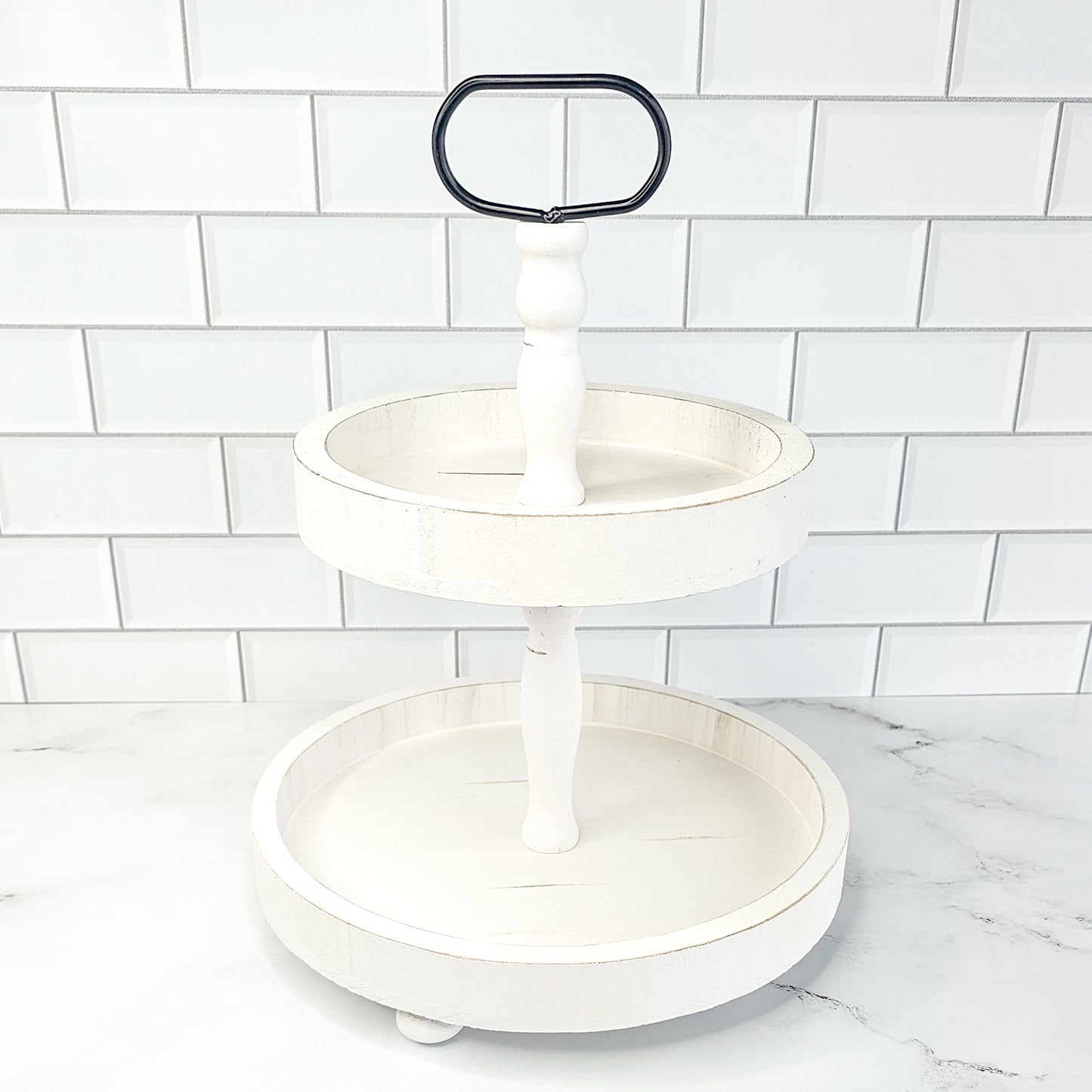 The Perfect Tiered Tray - Distressed White