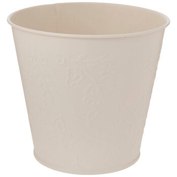 Floral Embossed Metal Container