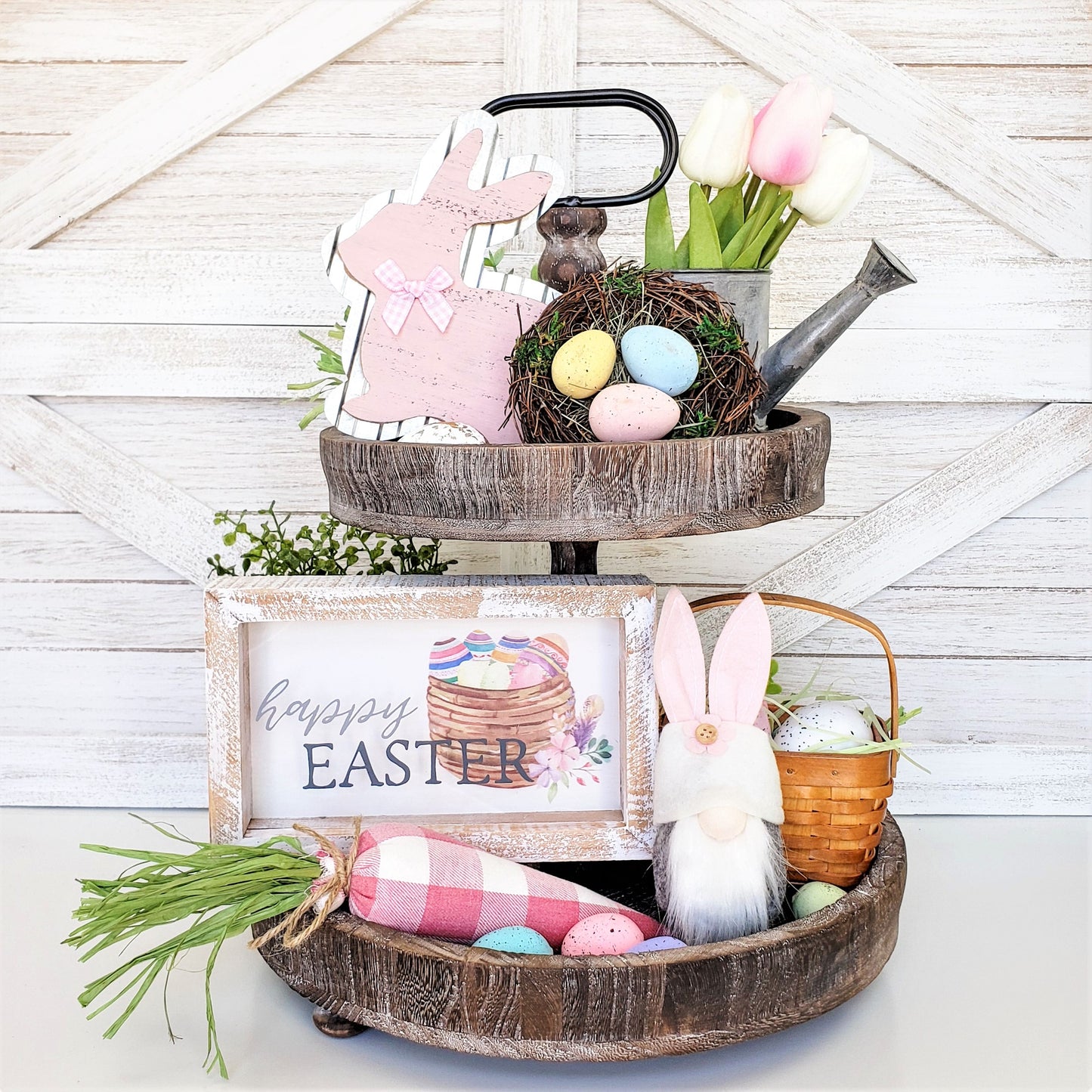 Happy Easter Pastel Deluxe Tiered Tray Set