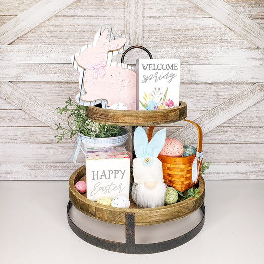 Welcome Spring Cube Tiered Tray Set